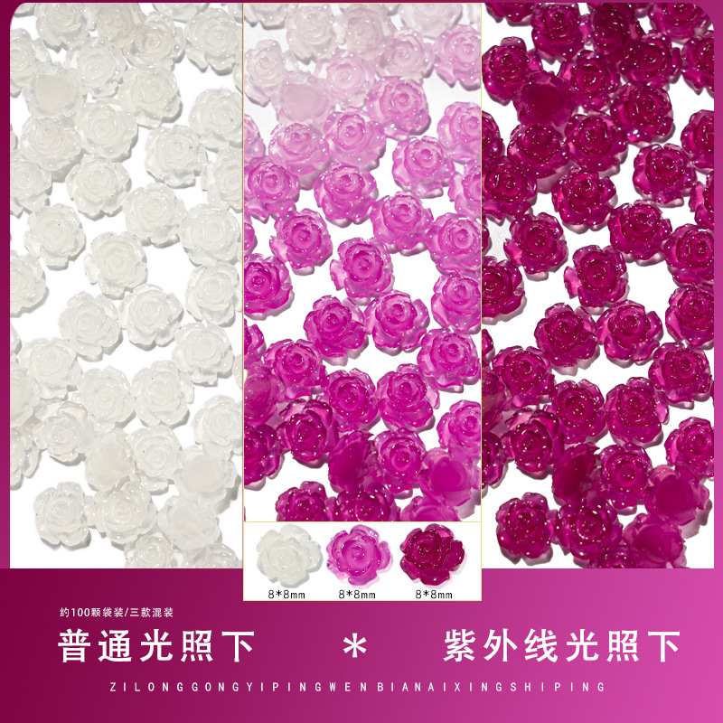 Uña de brillo camellia accesorios de uñas decoración de uñas joyas de flores en joyas de uñas