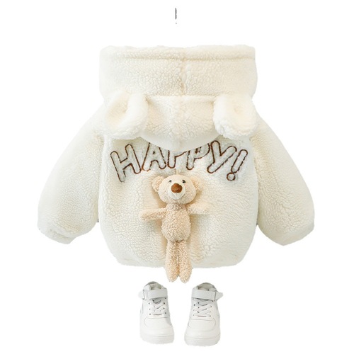 Warm winter coat for boys and girls, thickened children's and baby's hooded padded winter clothes, new cotton coat zipper jacket, trendy