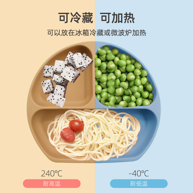 Plato de silicona sonriente para bebés Plato de alimentación infantil Plato de alimentación infantil Plato de alimentación con ventura