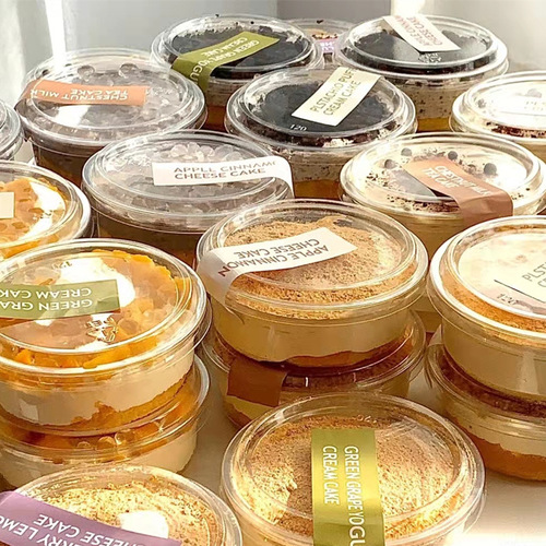 ins Internet celebrity cake roll packaging box tiramisu mousse cream cake transparent box fruit salad pudding bowl 