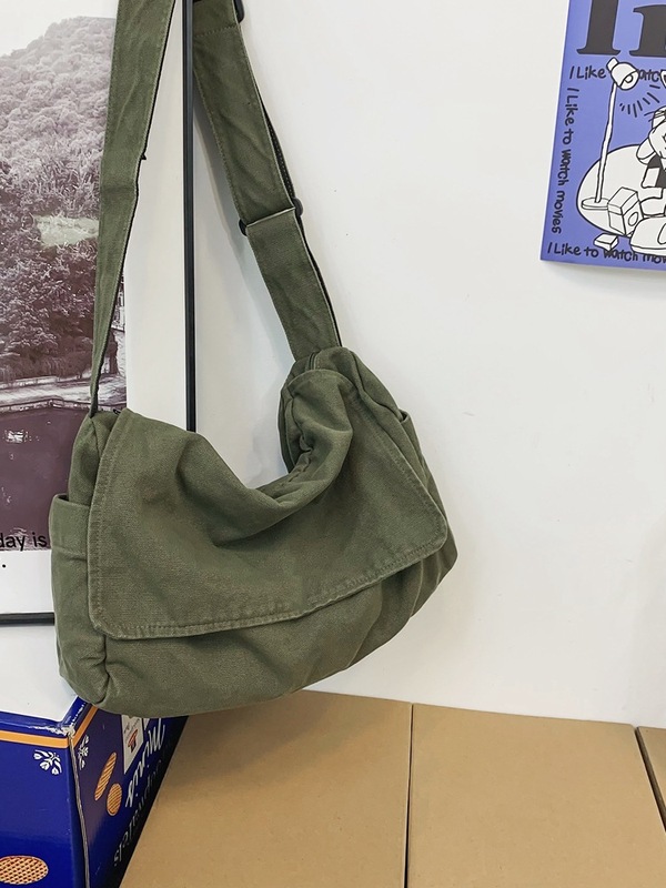 慵懒风水洗帆布包包女斜挎包女文艺范大学生上课包休闲单肩邮差包|undefined