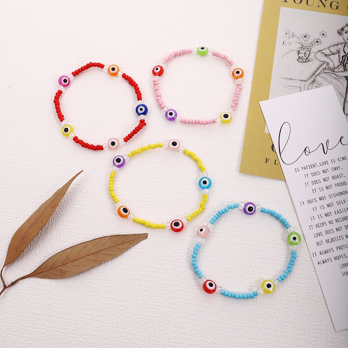 Japanese Style Devilu0027S Eye Plastic Resin Beaded Womenu0027S Necklace