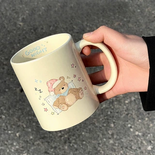 陶瓷杯 牛奶杯 咖啡杯 喝茶泡茶 燕麦麦片 带手柄 北欧风 高颜值