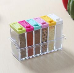 シンプルな透明調味料収納ケース台所用品調味料ケース調味料缶セットクリエイティブ缶塩
