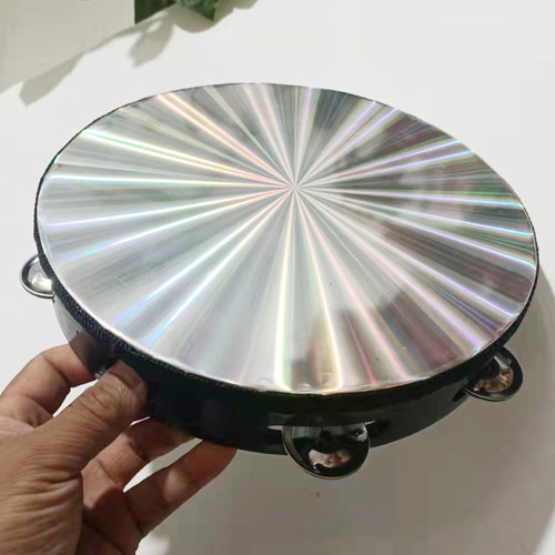 Laser Single Row Tambourine Early Childhood Music Teaching Tool Hand Drum Orff Instrument Dance Performance Tambourine
