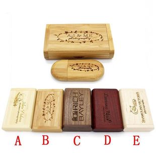 Oval Wooden U Disk Creative Wooden Set U Disk Bamboo U Disk Walnut Maple Mahogany U Disk LOGO