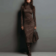 2025独立站长袖打底连衣裙女新款秋内搭冬性感修身显瘦配大衣