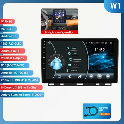 (2019-2021) Android GPS car – DVD Navigation - model-b-232g-wifi4glte-version-8581a-c-compatible-with-renault-clio-5th-generation-2019-2021-low-end-model-9inch-frame-set