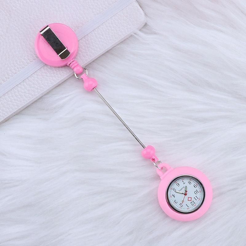 Reloj colgante de enfermera con cuentas de bricolaje, hebilla fácil de tirar, reloj colgante de prueba de cuero de cronógrafo con cordón de cuentas de marca, reloj de estudiante lindo creativo image 14