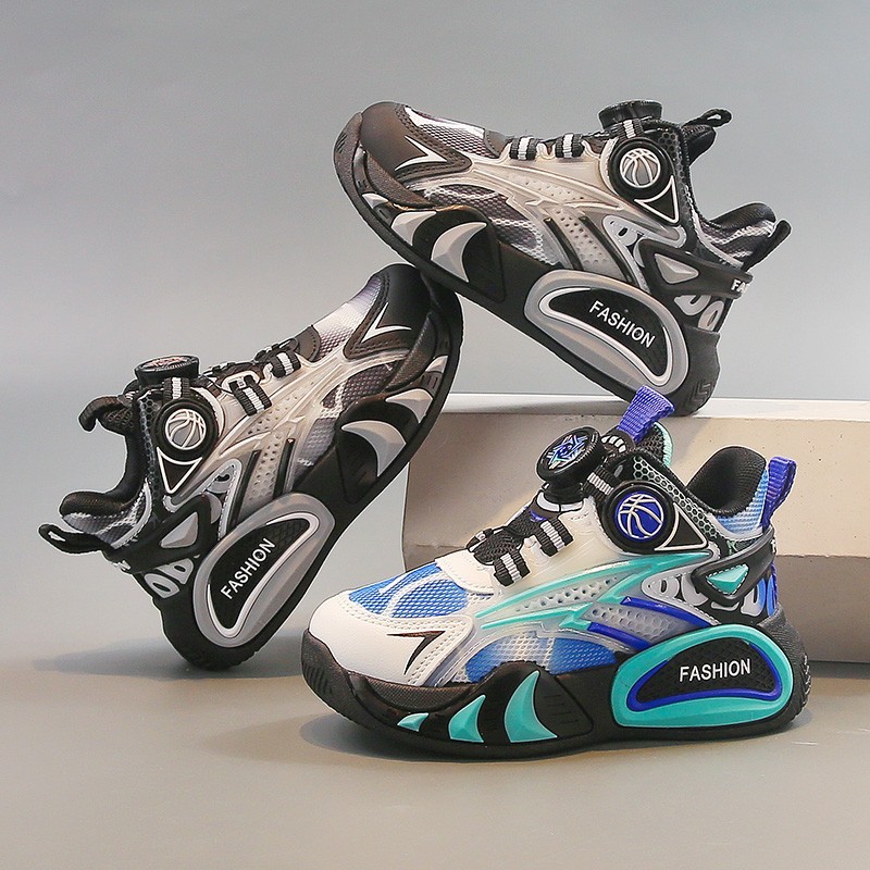 Zapatos deportivos para niños primavera y otoño 2026 nuevos zapatos de corrida transpirables de malla para niños zapatos de baloncesto para niños