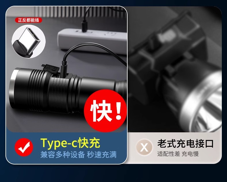 Oaks Strong Light Flashlight, Ultra-Bright, Long-Range, Long-Lasting, Handheld Flashlight, Outdoor Portable Mini Flashlight
