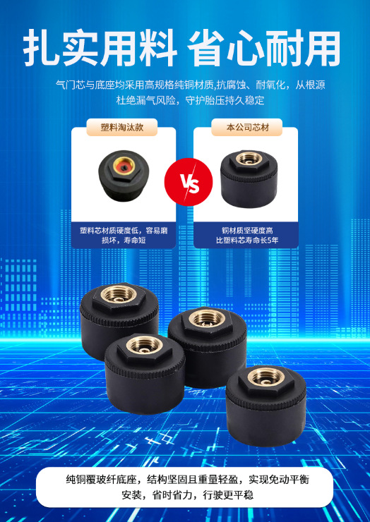 Bluetooth Tire Pressure Detector for Cars and Motorcycles Monitors Tire Pressure in Real Time and Installs High-Precision Tire Pressure Sensors Without Damage