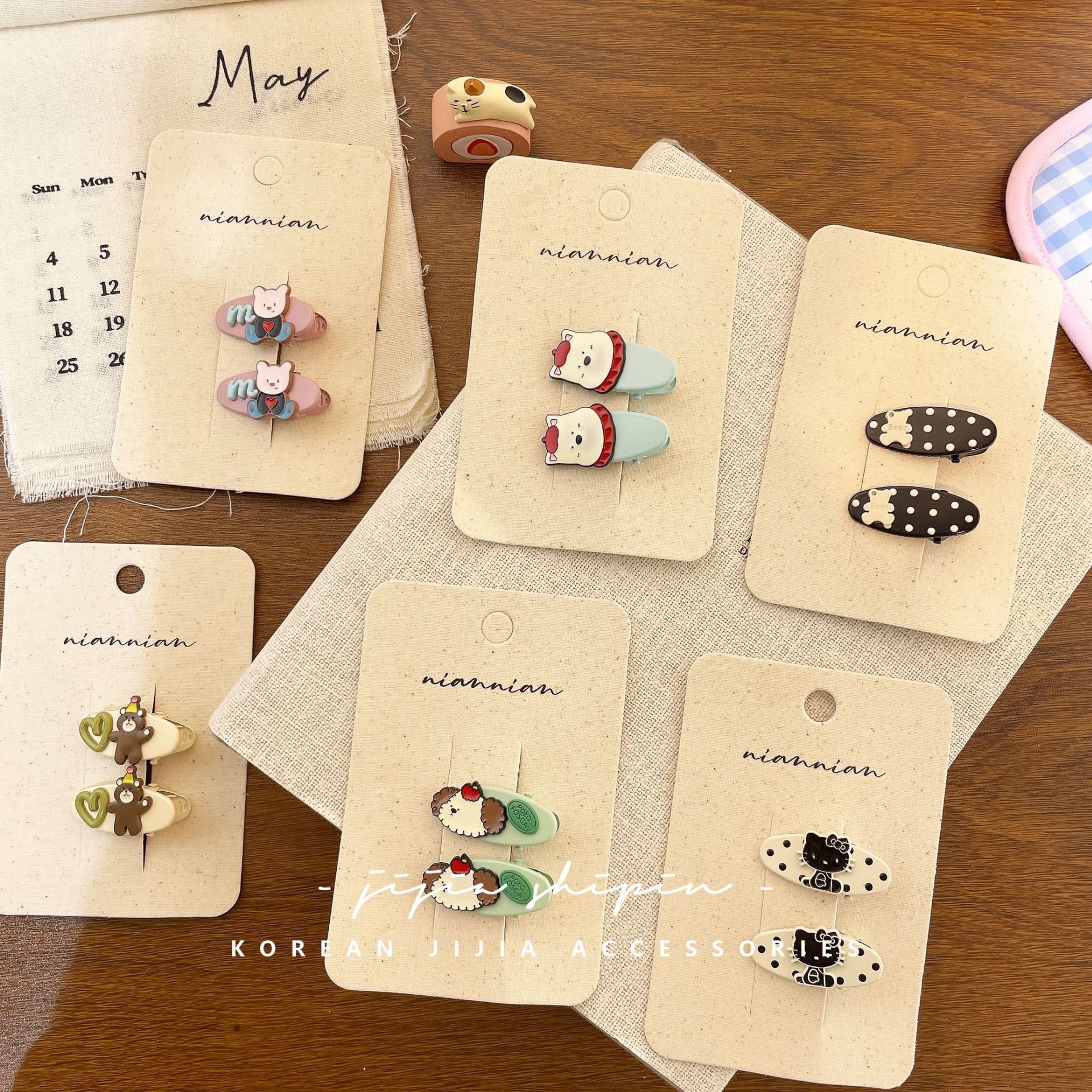 cute cartoon bear  barrettes small size children cropped hair clip barrettes versatile fun side bang clip baby hair accessories