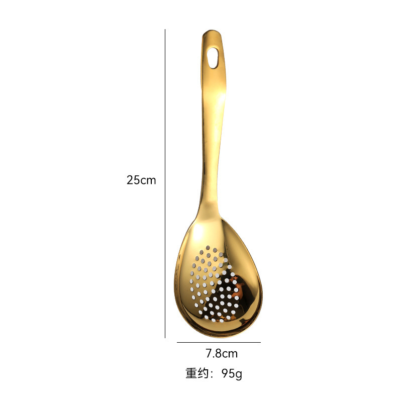 304ステンレス共通スプーン厚いバイキング分菜大さじ漏れスプーン食堂ホテル専用分菜スプーン|undefined