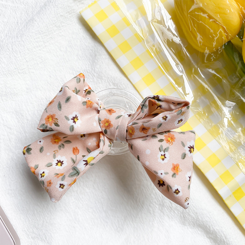 Small Fresh Bow Mobile Phone Korean Instagram Wind Airbag Back Sticker Foldable Desktop Stand Portable_voghion.com