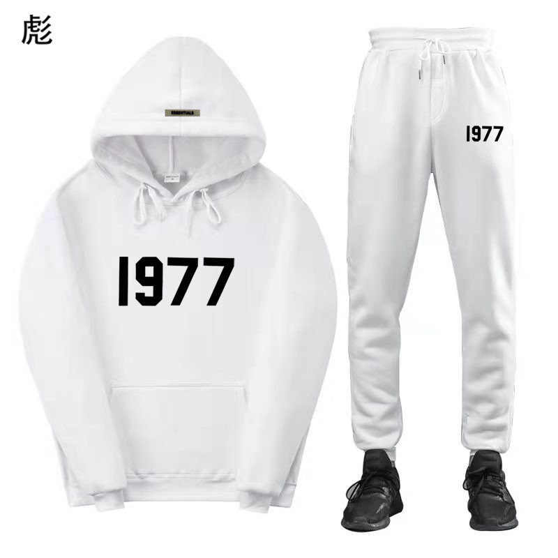 Cross-Border Popular Sweatshirt Suit Trendy Brand 1977 Letter High Street Loose Popular Sweatshirt Suit Men's and Women's Hoodies