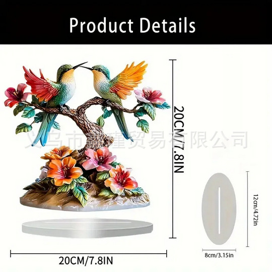 Nuevos productos transfronterizos creativos de marca pájaros decoraciones acrílicas navideñas decoraciones para el hogar