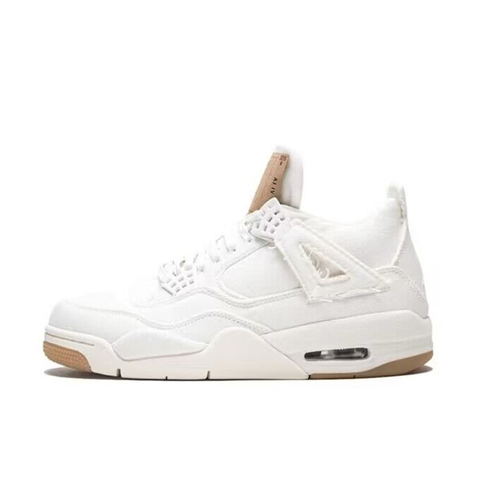 aj4 ホワイトセメントバスケットボールシューズトレンディなレトロな絶妙なディテールミッドトップホワイトグレー紳士靴第一層牛革レトロな女性の靴|undefined