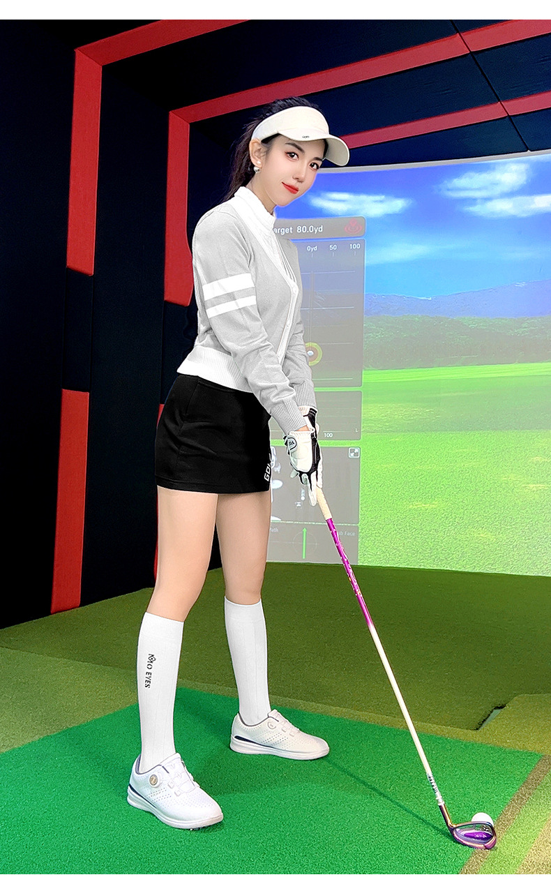 Áo khoác len nữ PGM dệt kim co giãn ấm áp dành cho golf — YF753 [vải co giãn/kết cấu khác nhau ở mặt sau] áo khoác len màu đen chi tiết 6