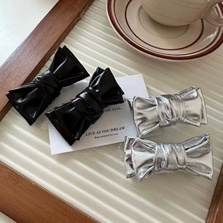 时髦精甜酷蝴蝶结发夹女后脑勺夹子头饰ins小众侧边刘海夹碎发