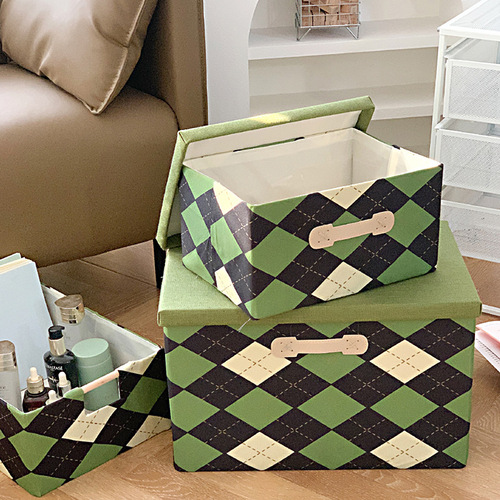 Student dormitory snack book storage box wardrobe clothes storage box foldable covered dust-proof entrance storage box
