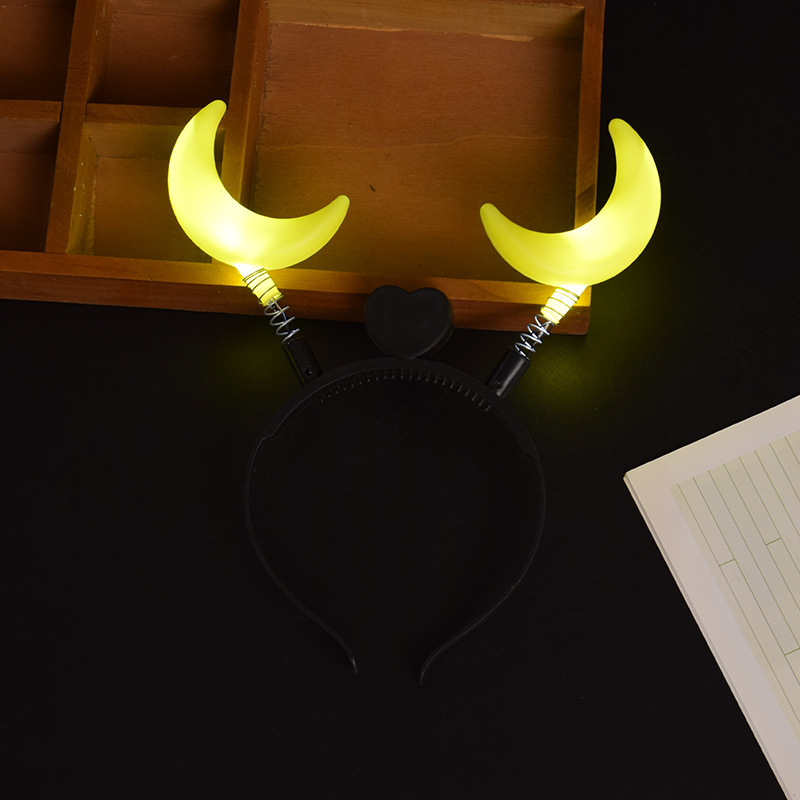 Concierto de apoyo accesorios luminosos toque de cabeza corn de ciervo corn de buey corn de cabello bandas de lámpara orejas de conejo corona al por mayor