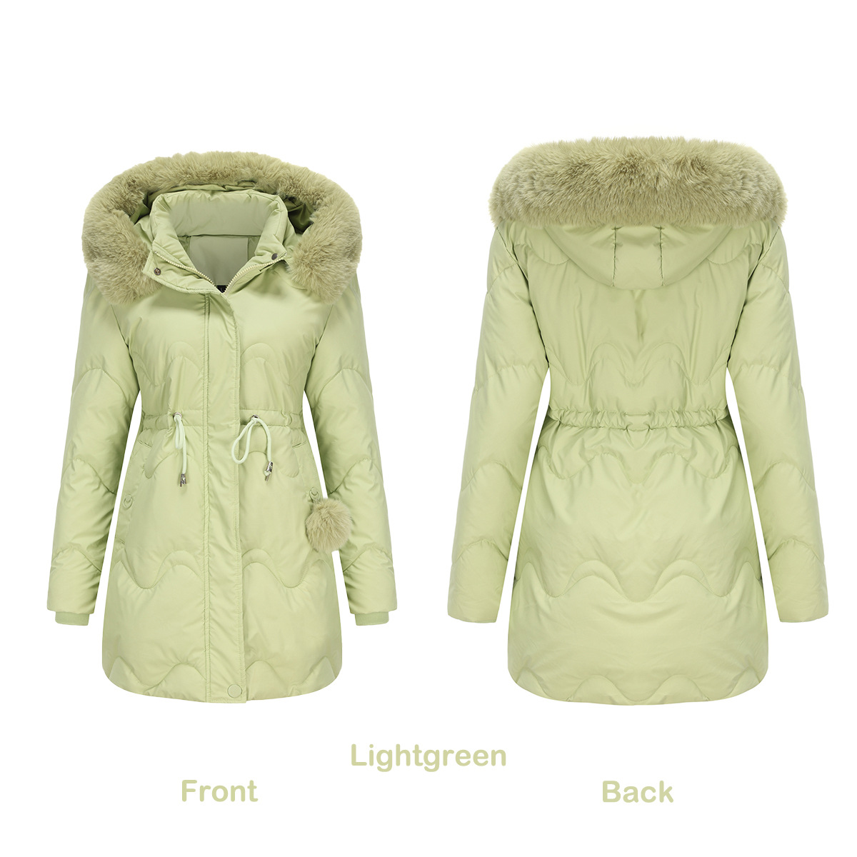 Damenbekleidung Neue Damen-Baumwollkleidung Abnehmbare Mütze Wolle Herbst und Winter Warme Parkajacke Abnehmbare Kapuze Mittellange Jacke für Damen_voghion.com