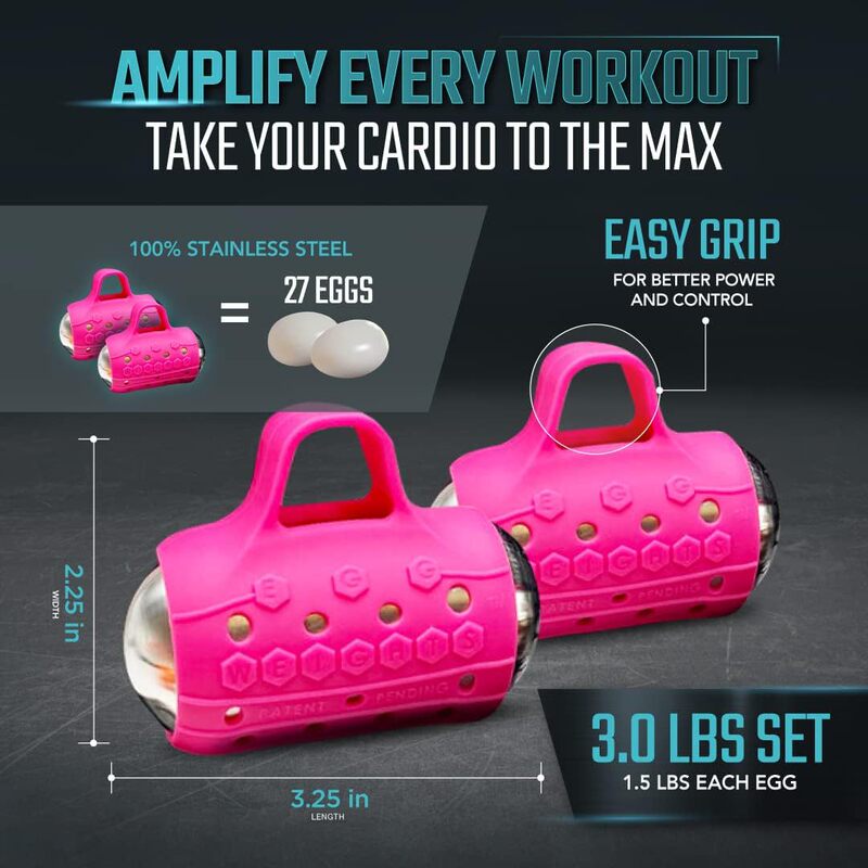 シリコンエッグウェイト Cardio Max 3 ポンド (約 1.4 kg) ステンレススチールハンドダンベルセット|undefined