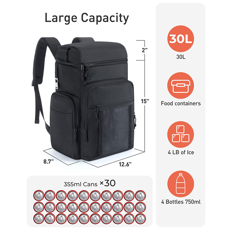 Amazon nueva mochila refrigerada impermeable, aislamiento térmico, mochila refrigeradora a prueba de fugas, bolsa refrigerada portátil para viajes a la playa