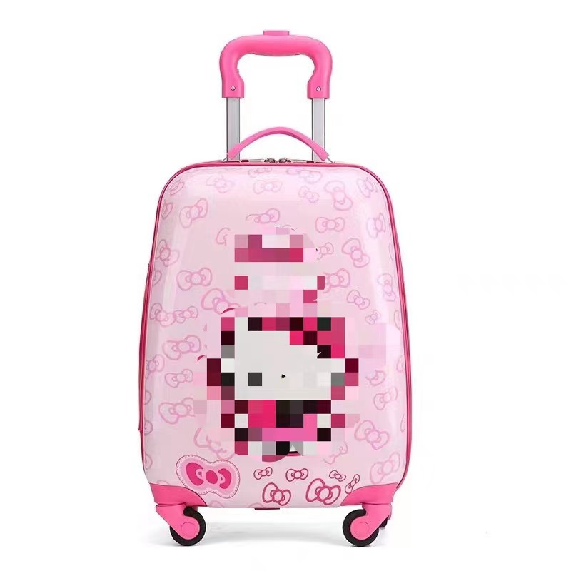 Nueva caja de la carretilla de los niños de color sólido tablero de luz patrón de logotipo imprimible equipaje rueda universal maleta fábrica al por mayor