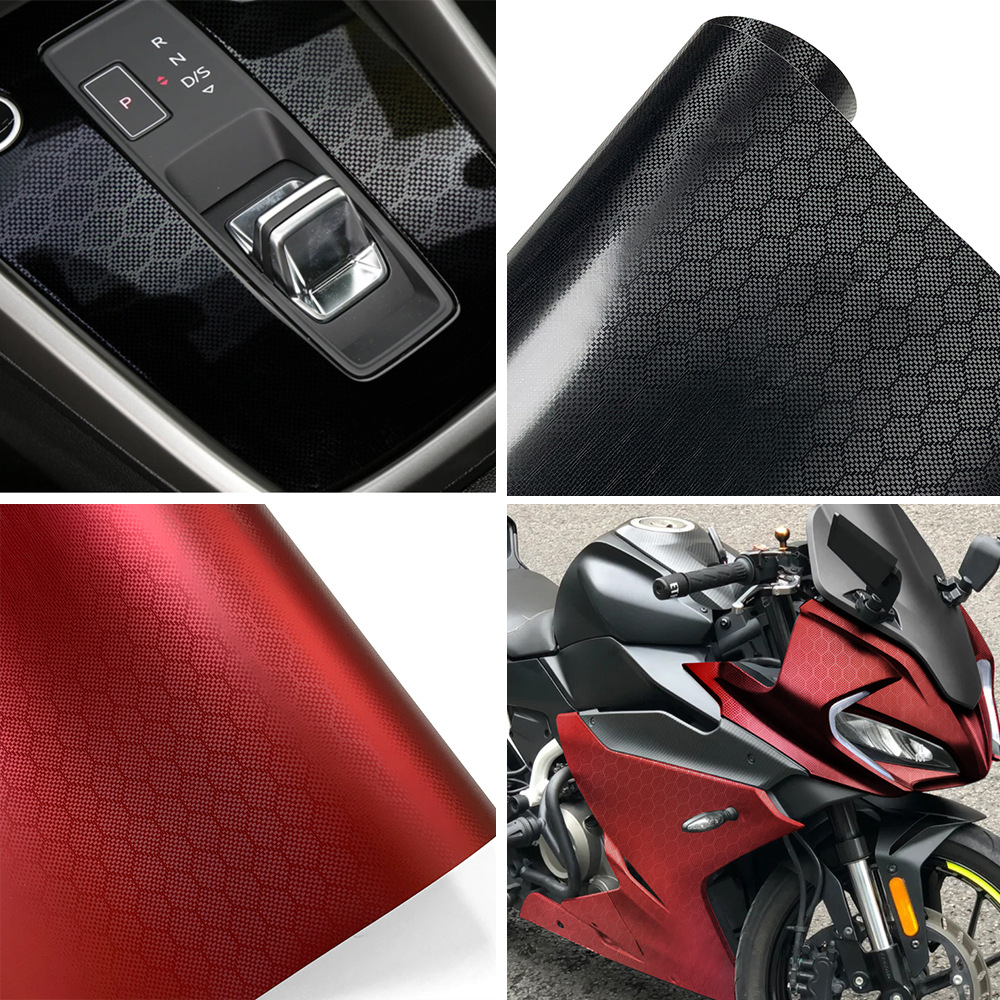 Pet Forged Carbon Fiber Car Wrap Film, Color Changing Film, Glossy and Matte Interior, Rearview Mirror, Motorcycle Trunk Sticker