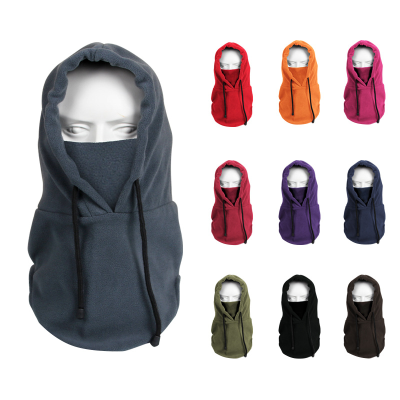Gorro de invierno a prueba de viento, cálido, multifuncional, capucha de ciclismo engrosada, protección facial de forro polar a prueba de frío, máscara de esquí para bloquear el viento