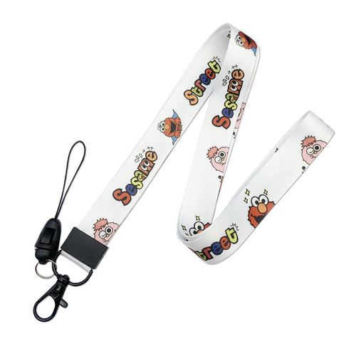 Cartoon long lanyard card holder work tag heat transfer anti-lost rope keychain printing manufacturer wholesale lanyard