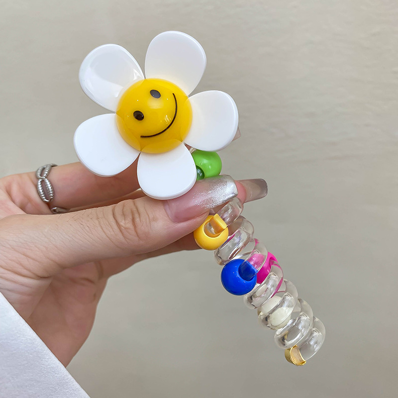 Primavera línea telefónica anillo de cabello cuerda cabeza nuevo artefacto de cabello trenzado colorido lindas estrellas burbujas trenzas adornamientos para el cabello de niños