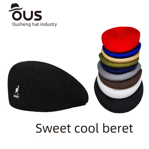 Kangaroo Beanie Hat for Kids - Spring and Autumn  New Netizen British Retro Korean Version Trendy INS Artist Hat