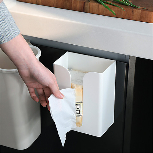 No-punch wall-mounted tissue box for living room and toilet creative traceless paper box for home kitchen multi-functional paper box
