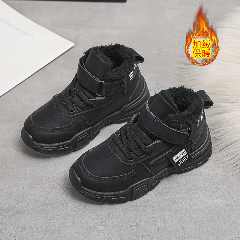 Zapatos para niños otoño y invierno 2024 niños con calentamiento de lana gruesa botas de nieve zapatos deportivos de algodón para niños y niñas