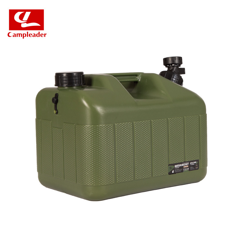 Outdoor Water Storage Barrel Drinking Car Camping Self-Driving Camping Handheld Straw Water Dispenser Military Green 10L Square Barrel