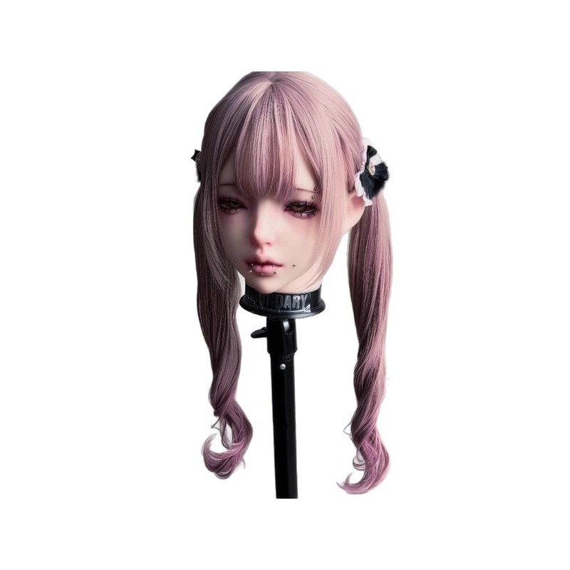 粉紫色lolita双马尾假发女长卷发日系蕾蕾可爱扎好发货日常全头套|undefined