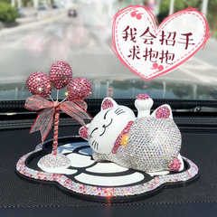 汽車內飾品擺件高檔可愛卡通招財貓創意個性車載中控台裝飾女