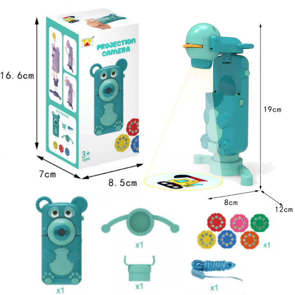 Educación temprana de los niños animal Cámara proyección dinosaurio juguete linterna escritorio pintura proyector aprendizaje lámpara Mesa