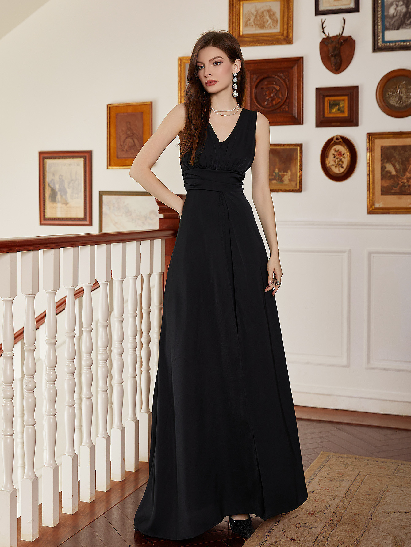 2025 temperamento noble black junkie lujo ligero vestido de fiesta vestido de cumpleaños vestido de cena