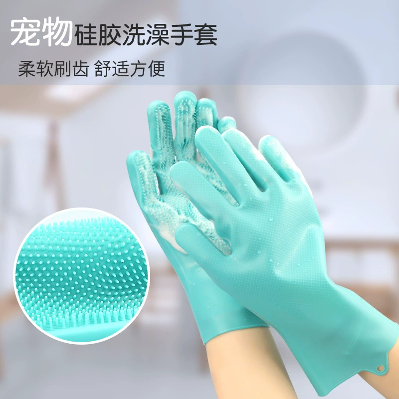 Банные перчатки для домашних животных Dog Cat Чистящие средства против царапин Dog Cat Golden Hair Ванна Массажная щетка