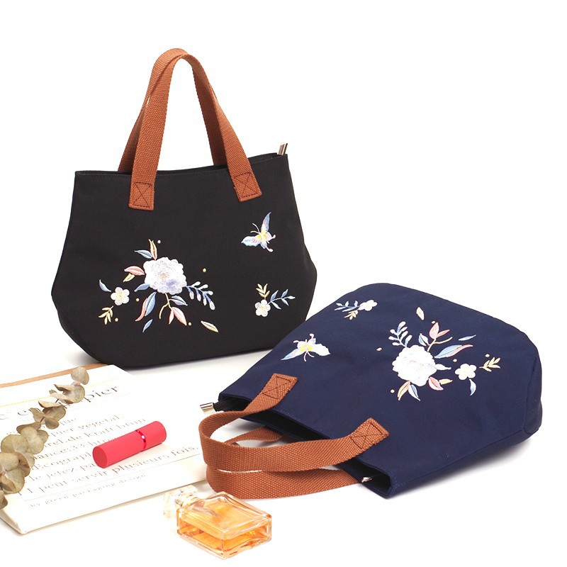 New Canvas Middle aged Mom Women's Leisure Handbag Work Embroidery Fabric Bag Tide_voghion.com