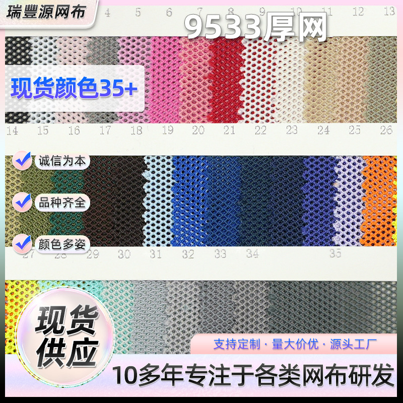 9533加厚N300网布网眼布手袋网布小孔网布大量现货色卡免费