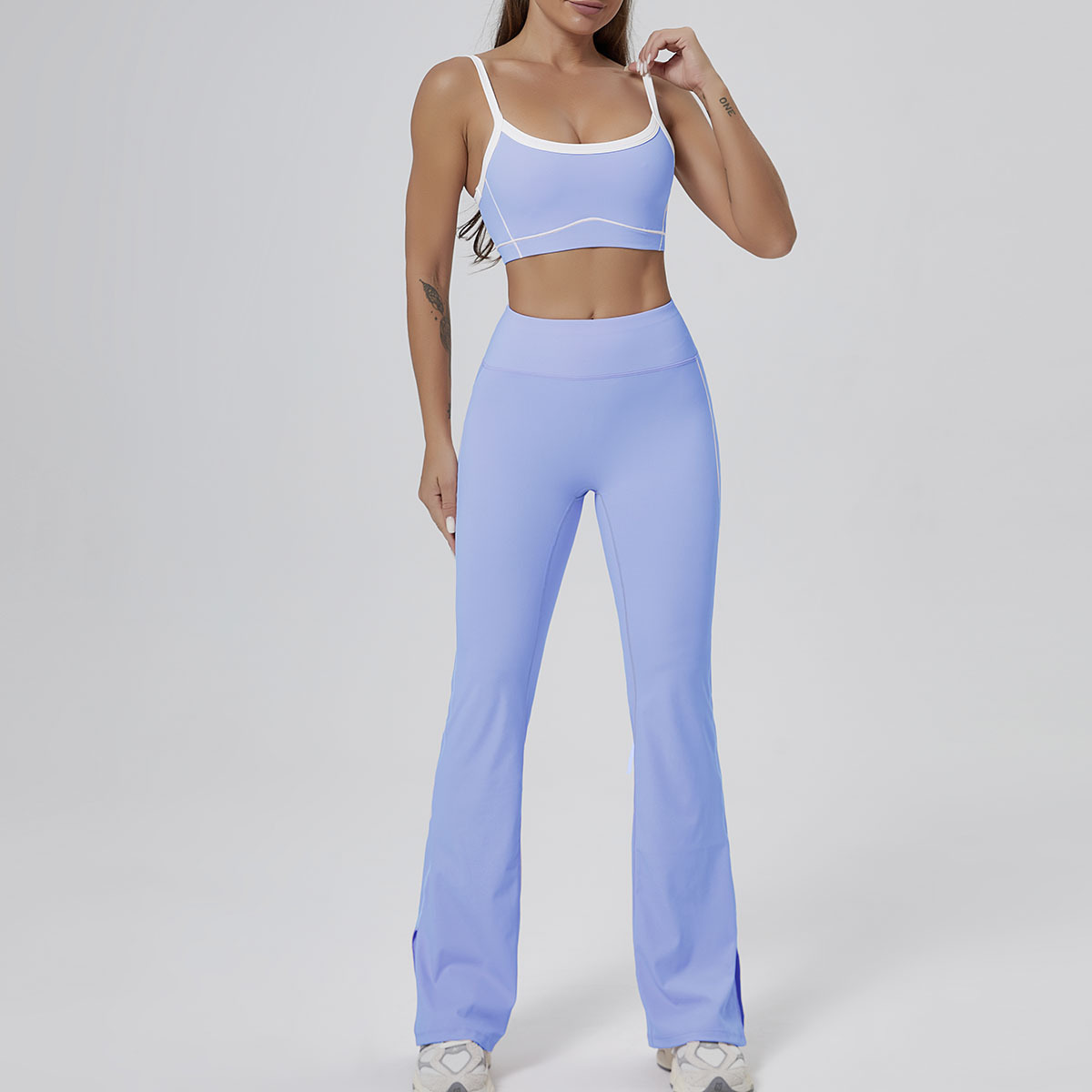 Pantalones de yoga deportivos de ocio transfronterizos, medias de mujer, pantalones acampanados de secado rápido que absorben la humedad de alta elasticidad, pantalones de yoga de cintura alta