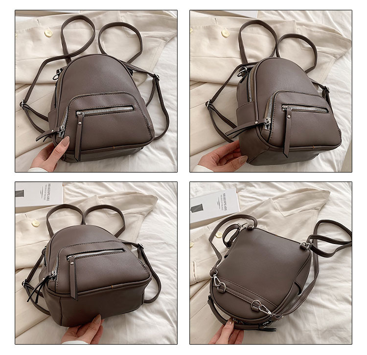 Fashionable And Versatile Solid Color Backpack Women's Urban Minimalist PU Business Backpack_voghion.com