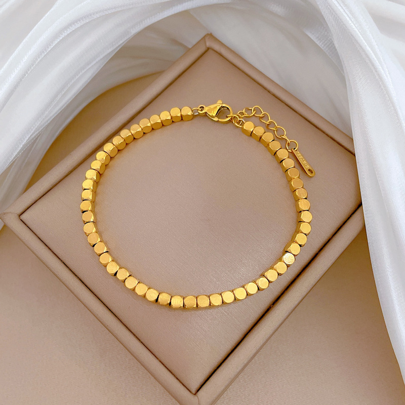 Minimalist Retro Box Chain Bracelet For Women Silver Tone Stylish_voghion.com