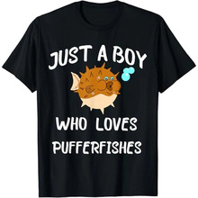 ���羳ŷ�롿Summer New Men's T-Shirt Clothing Puffer Fish 2D