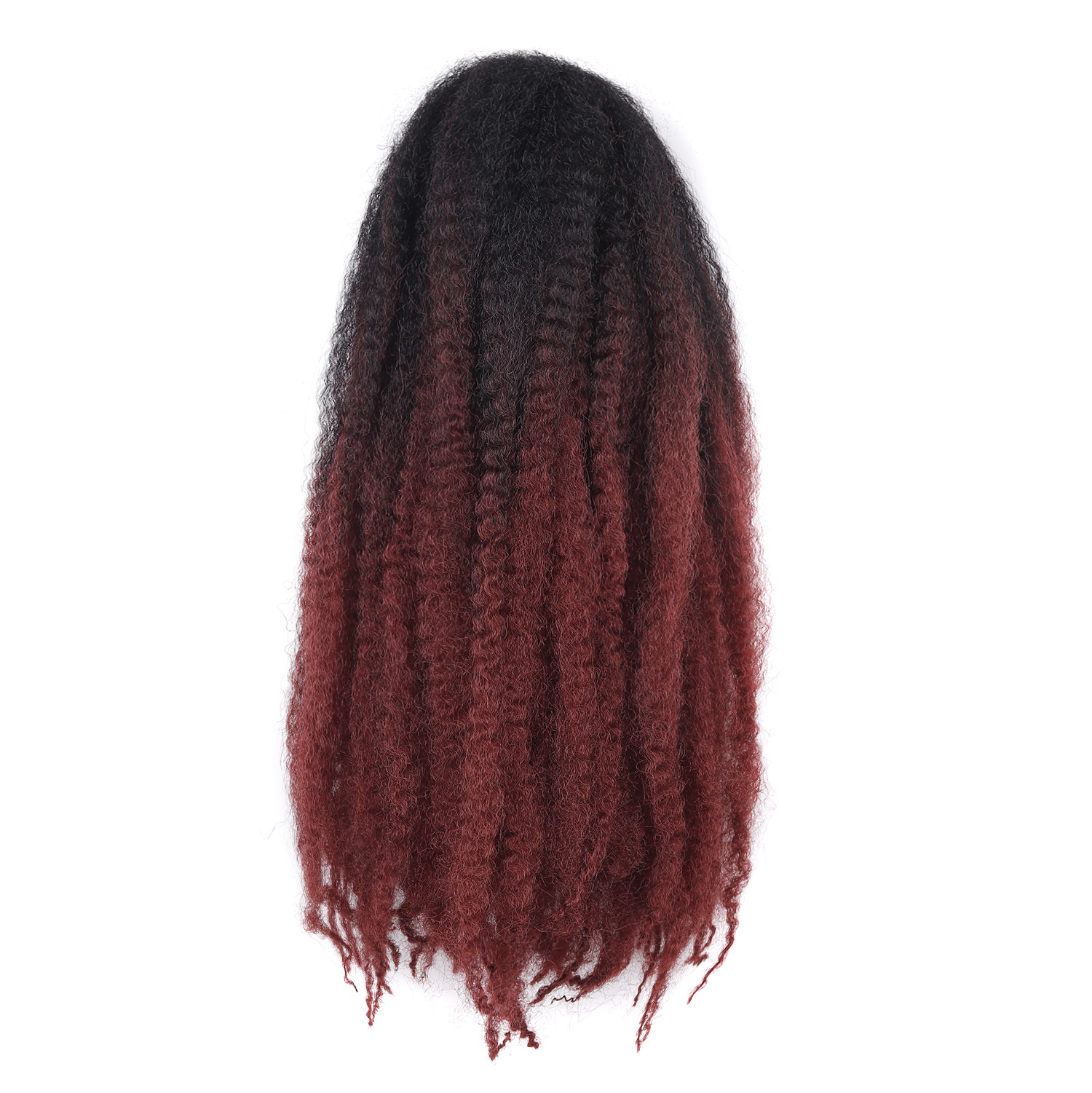 18 "Lorugas gancho de mano extensión de cabello 26 piezas dobladas por la mitad 52 gancho de mano negro extensión de cabello Lorota fibra química peluca